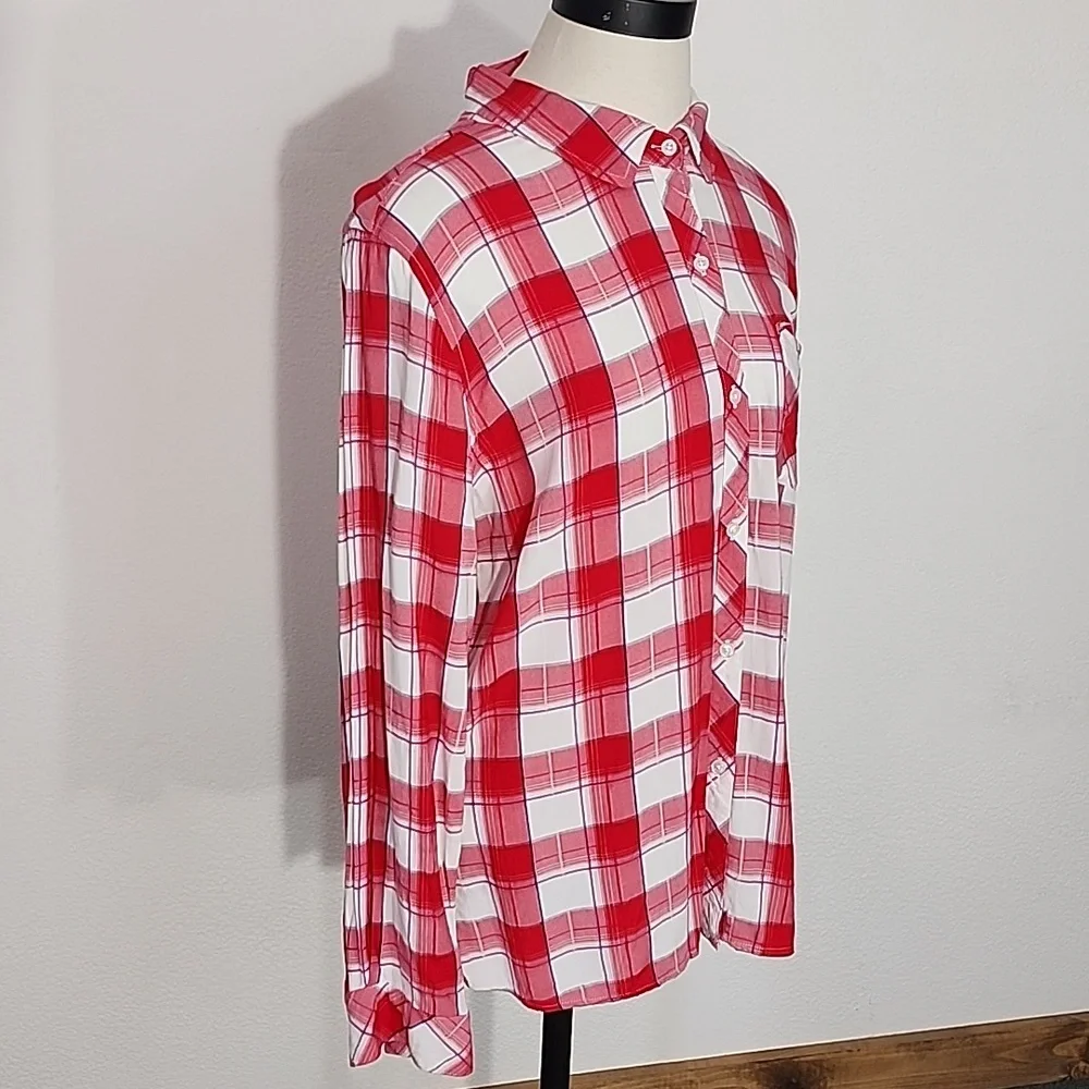 Rails Shirt Plaid Button Down Long Sleeve Red Size L - Picture 6 of 16